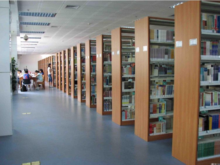 Verschleißfester strukturierter PVC-Bodenbelag für die Bibliothek